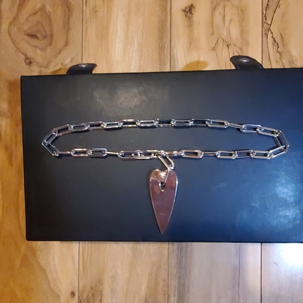 20" Stainless steel large heart necklace